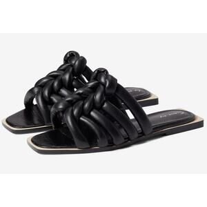 SAM EDELMAN Circus Ida Puffy Braided Sandal Black Sz 7.5 $118